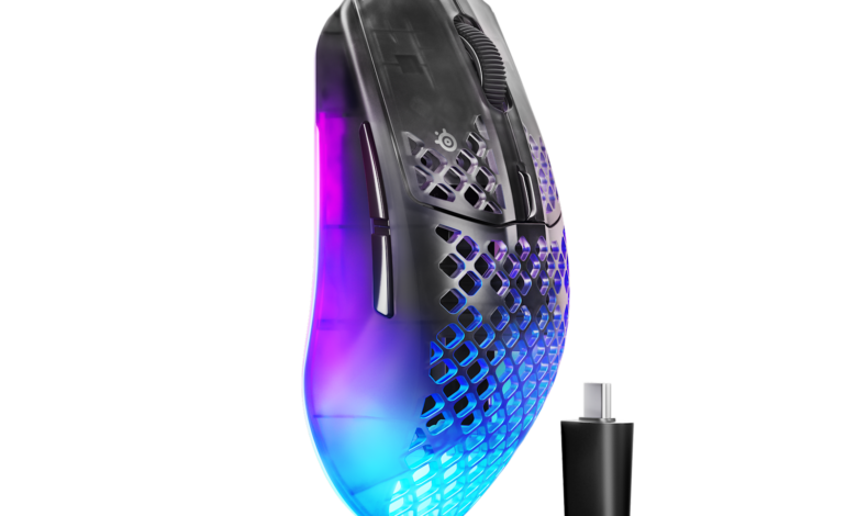 SteelSeries Aerox 3 Wireless Gen 2 ultralight gaming mouse with honeycomb shell