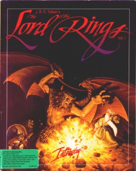 Box cover art for J.R.R. Tolkien's The Lord of the Rings, Vol. I (Interplay, 1990).