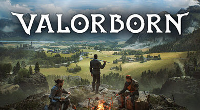 Official Valorborn key art (Laps Games), a medieval sandbox RPG.