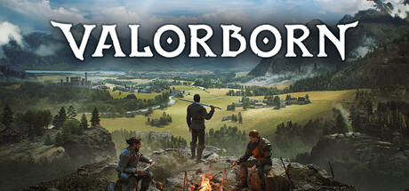 Official Valorborn key art (Laps Games), a medieval sandbox RPG.