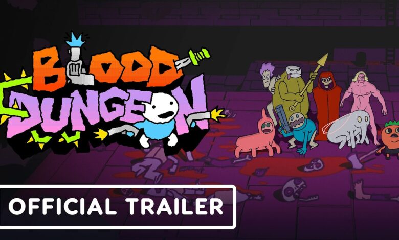 Blood Dungeon — Messhof bullet heaven roguelike key art